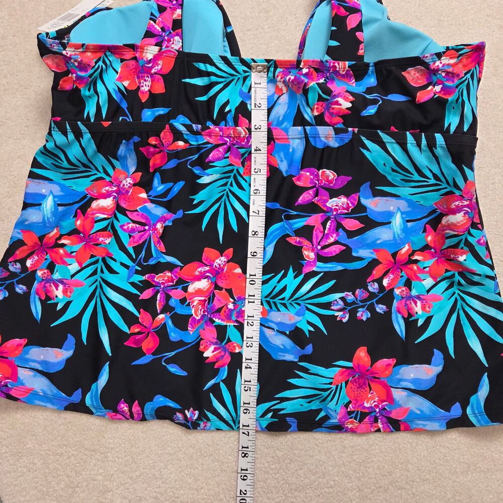 NWT Island Escape 24W Halter Tankini Swimwear Underwire Plunging V-Neck - Picture 8 of 11